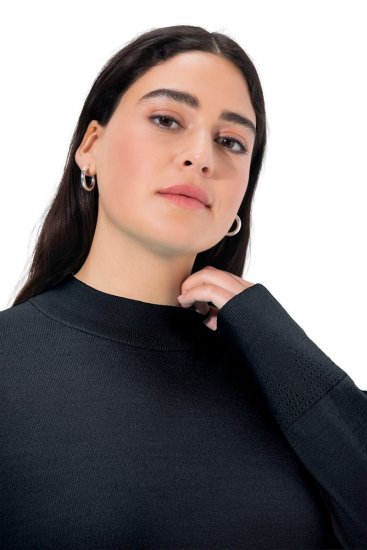 Ulla Popken Long Sleeves Mock Turtleneck Sweater Navy - Felpe & felpe con cappuccio - Felpe, Hoodie e Maglieria Calda