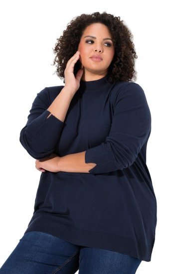 Ulla Popken Long Sleeves Mock Turtleneck Sweater Navy - Felpe & felpe con cappuccio - Felpe, Hoodie e Maglieria Calda
