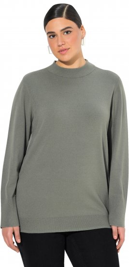 Ulla Popken Long Sleeves Mock Turtleneck Sweater Grey - Felpe & felpe con cappuccio - 