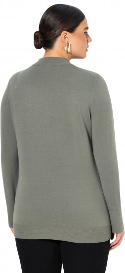 Ulla Popken Long Sleeves Mock Turtleneck Sweater Grey - Felpe & felpe con cappuccio - 