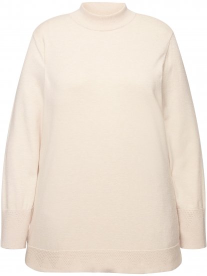 Ulla Popken Long Sleeves Mock Turtleneck Sweater Nature Melange - Felpe & felpe con cappuccio - 