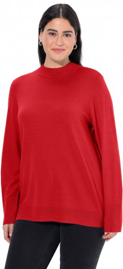 Ulla Popken Long Sleeves Mock Turtleneck Sweater Salsa Red - Felpe & felpe con cappuccio - 