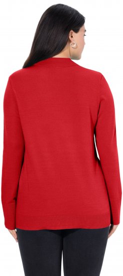 Ulla Popken Long Sleeves Mock Turtleneck Sweater Salsa Red - Felpe & felpe con cappuccio - 