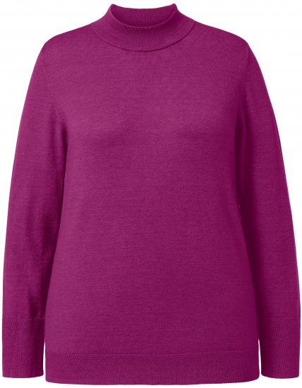 Ulla Popken Long Sleeves Mock Turtleneck Sweater Berry - Felpe & felpe con cappuccio - 