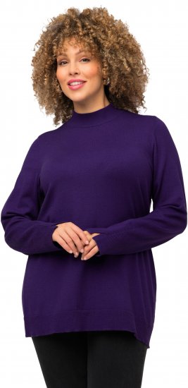 Ulla Popken Long Sleeves Mock Turtleneck Sweater Deep Violet - Felpe & felpe con cappuccio - 