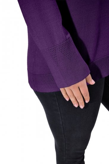 Ulla Popken Long Sleeves Mock Turtleneck Sweater Deep Violet - Felpe & felpe con cappuccio - Felpe, Hoodie e Maglieria Calda