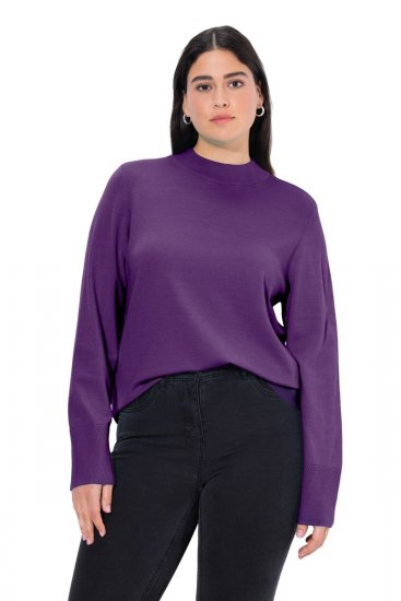 Ulla Popken Long Sleeves Mock Turtleneck Sweater Deep Violet - Felpe & felpe con cappuccio - Felpe, Hoodie e Maglieria Calda