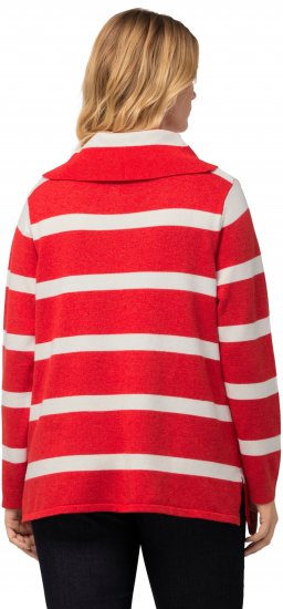 Ulla Popken Stripe Fine Knit Turtleneck Sweater Light Red - Felpe & felpe con cappuccio - Felpe, Hoodie e Maglieria Calda