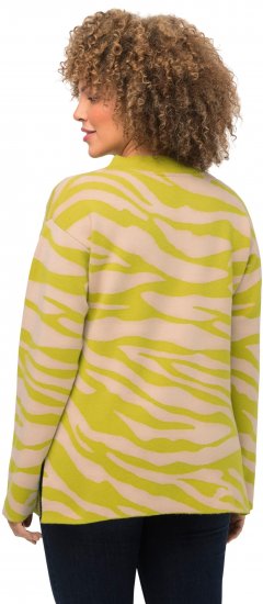Ulla Popken Zebra Print Mock Turtleneck Long Sleeve Sweater Yellow Green - Felpe & felpe con cappuccio - Felpe, Hoodie e Maglieria Calda