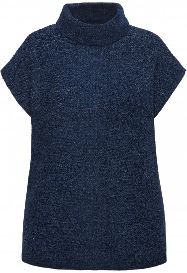 Ulla Popken Cap Sleeve Turtleneck Sweater Blue - Felpe & felpe con cappuccio - 