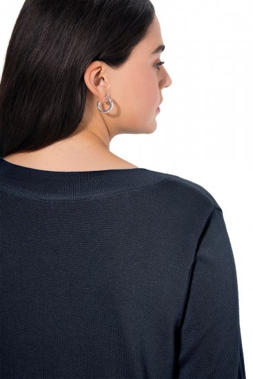 Ulla Popken Soft Fine Knit Pullover V-Neck Sweatshirt Marine - Felpe & felpe con cappuccio - Felpe, Hoodie e Maglieria Calda