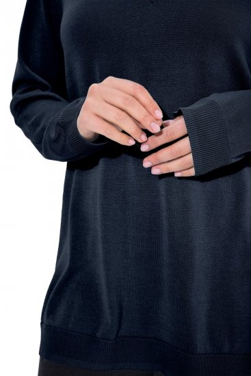 Ulla Popken Soft Fine Knit Pullover V-Neck Sweatshirt Marine - Felpe & felpe con cappuccio - Felpe, Hoodie e Maglieria Calda