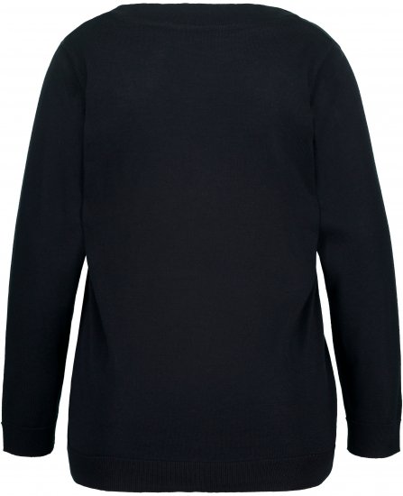 Ulla Popken Casual V-Neck Long Sleeve Sweater Navy Blue - Felpe & felpe con cappuccio - Felpe, Hoodie e Maglieria Calda