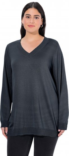 Ulla Popken Casual V-Neck Long Sleeve Sweater Navy Blue - Felpe & felpe con cappuccio - Felpe, Hoodie e Maglieria Calda