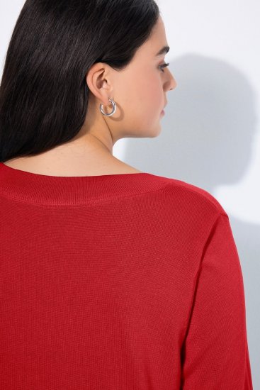 Ulla Popken Casual V-Neck Long Sleeve Sweater Salsa - Felpe & felpe con cappuccio - Felpe, Hoodie e Maglieria Calda