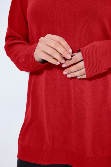 Ulla Popken Casual V-Neck Long Sleeve Sweater Salsa - Felpe & felpe con cappuccio - Felpe, Hoodie e Maglieria Calda