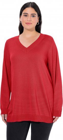 Ulla Popken Casual V-Neck Long Sleeve Sweater Salsa - Felpe & felpe con cappuccio - Felpe, Hoodie e Maglieria Calda