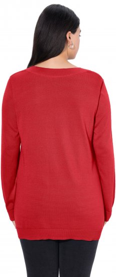 Ulla Popken Casual V-Neck Long Sleeve Sweater Salsa - Felpe & felpe con cappuccio - Felpe, Hoodie e Maglieria Calda