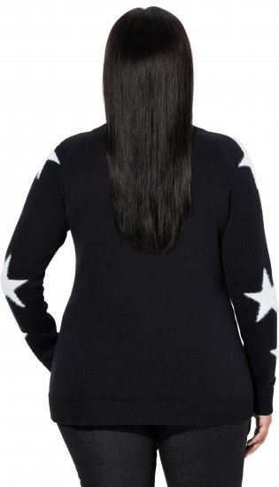 Ulla Popken Glitter Stars Soft Knit Sweater Black - Felpe & felpe con cappuccio - 