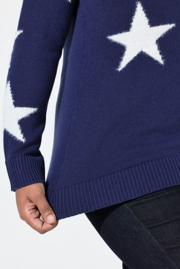 Ulla Popken Glitter Stars Soft Knit Sweater Blue - Felpe & felpe con cappuccio - Felpe, Hoodie e Maglieria Calda