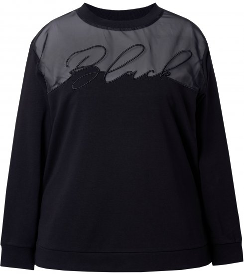 Ulla Popken Tulle Panel Sweatshirt Black - Felpe & felpe con cappuccio - 