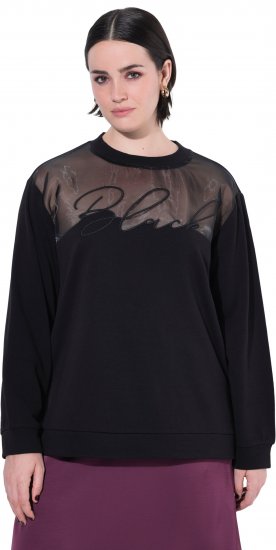 Ulla Popken Tulle Panel Sweatshirt Black - Felpe & felpe con cappuccio - 
