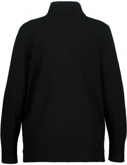 Ulla Popken Turtleneck Ribbed Trim Long Sleeve Sweater Black - Felpe & felpe con cappuccio - 