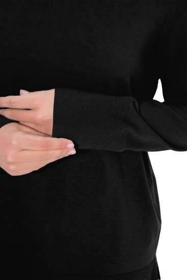 Ulla Popken Turtleneck Ribbed Trim Long Sleeve Sweater Black - Felpe & felpe con cappuccio - Felpe, Hoodie e Maglieria Calda