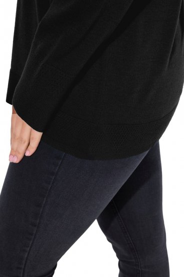 Ulla Popken Turtleneck Ribbed Trim Long Sleeve Sweater Black - Felpe & felpe con cappuccio - Felpe, Hoodie e Maglieria Calda