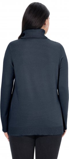 Ulla Popken Turtleneck Ribbed Trim Long Sleeve Sweater Navy - Felpe & felpe con cappuccio - 