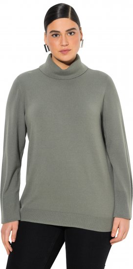 Ulla Popken Turtleneck Ribbed Trim Long Sleeve Sweater Grey - Felpe & felpe con cappuccio - Felpe, Hoodie e Maglieria Calda