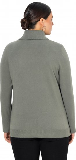 Ulla Popken Turtleneck Ribbed Trim Long Sleeve Sweater Grey - Felpe & felpe con cappuccio - Felpe, Hoodie e Maglieria Calda