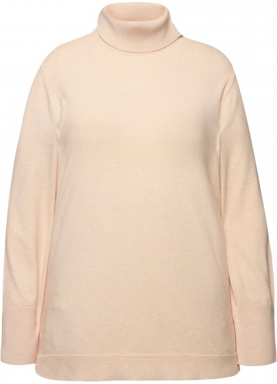 Ulla Popken Turtleneck Ribbed Trim Long Sleeve Sweater Nature Melange - Felpe & felpe con cappuccio - Felpe, Hoodie e Maglieria Calda