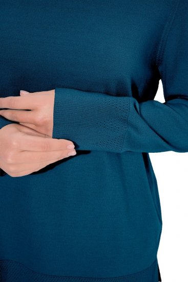 Ulla Popken Turtleneck Ribbed Trim Long Sleeve Sweater Cerulean - Felpe & felpe con cappuccio - Felpe, Hoodie e Maglieria Calda