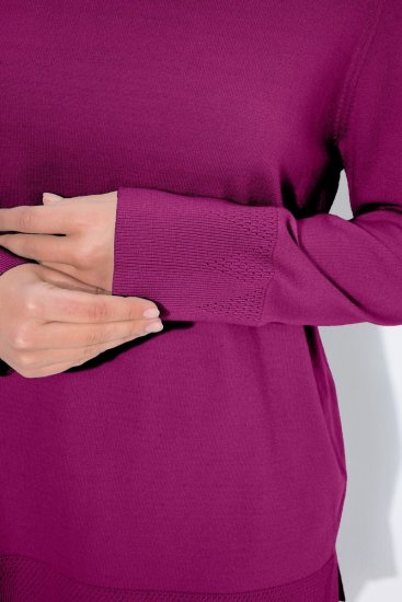 Ulla Popken Turtleneck Ribbed Trim Long Sleeve Sweater Berry - Felpe & felpe con cappuccio - Felpe, Hoodie e Maglieria Calda
