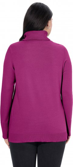 Ulla Popken Turtleneck Ribbed Trim Long Sleeve Sweater Berry - Felpe & felpe con cappuccio - 