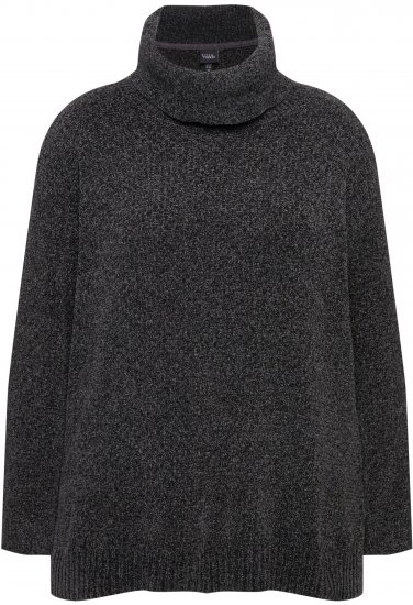 Ulla Popken Soft Textured Chenille Oversized Fit Sweater Graphite Grey - Felpe & felpe con cappuccio - Felpe, Hoodie e Maglieria Calda