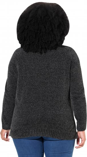 Ulla Popken Soft Textured Chenille Oversized Fit Sweater Graphite Grey - Felpe & felpe con cappuccio - Felpe, Hoodie e Maglieria Calda