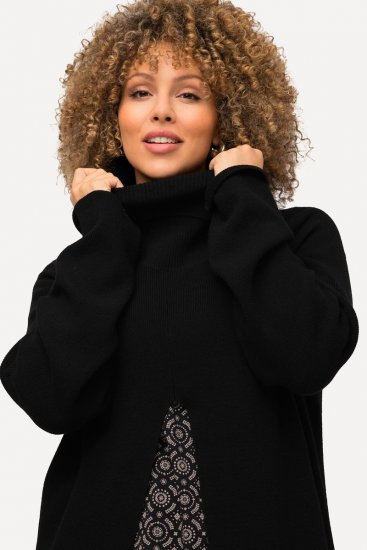Ulla Popken Long Turtleneck Duster Sweater Black - Felpe & felpe con cappuccio - Felpe, Hoodie e Maglieria Calda