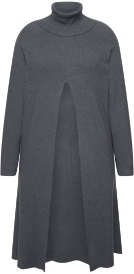 Ulla Popken Long Turtleneck Duster Sweater Graphite Grey - Felpe & felpe con cappuccio - 
