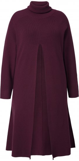 Ulla Popken Long Turtleneck Duster Sweater Plum - Felpe & felpe con cappuccio - 