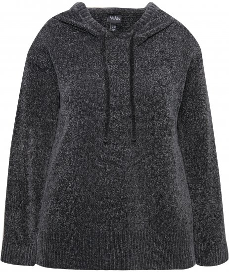 Ulla Popken Chenille Knit Hoodie Graphite Grey - Felpe & felpe con cappuccio - 