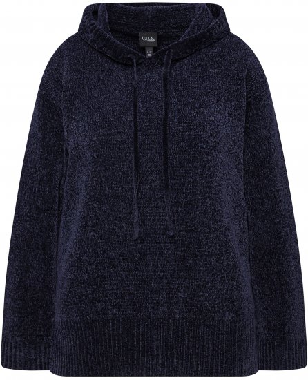 Ulla Popken Chenille Knit Hoodie Navy - Felpe & felpe con cappuccio - Felpe, Hoodie e Maglieria Calda