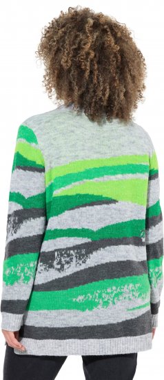 Ulla Popken Landscape Stripe Sweater Moss Green - Felpe & felpe con cappuccio - 