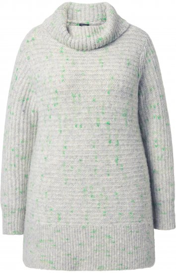 Ulla Popken Space Yarn Oversized Turtleneck Sweater Light Grey Melange - Felpe & felpe con cappuccio - 
