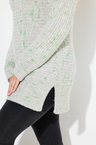 Ulla Popken Space Yarn Oversized Turtleneck Sweater Light Grey Melange - Felpe & felpe con cappuccio - Felpe, Hoodie e Maglieria Calda