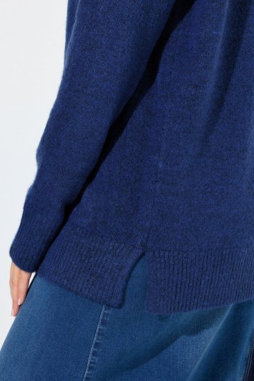 Ulla Popken Contrast Trim Long Sleeve Sweater Dark Blue - Felpe & felpe con cappuccio - Felpe, Hoodie e Maglieria Calda
