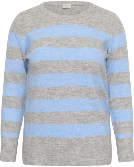 Kaffe Curve Niela Maglione a righe Grigio chiaro/Blu - Pullover e cardigan - 