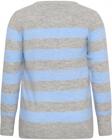 Kaffe Curve Niela Maglione a righe Grigio chiaro/Blu - Pullover e cardigan - 