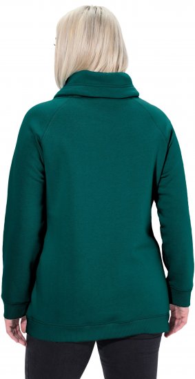Ulla Popken Drawstring Collar Long Sleeve Sweatshirt Teal Green - Felpe & felpe con cappuccio - Felpe, Hoodie e Maglieria Calda